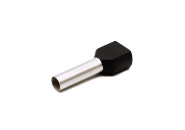 Preview: Hilpress Doppel - Aderendhülsen2x  6 mm² isoliert schwarz Hülse 18 mm lang Kupfer verzinnt 2x6,0L 100 Stück